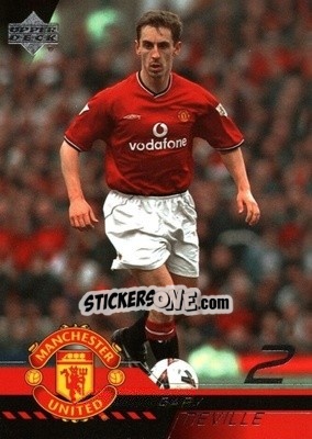 Sticker Gary Neville - Manchester United 2001-2002 Trading Cards n. 15 - Upper Deck