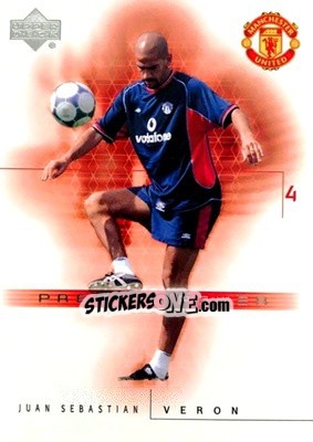 Sticker Juan Sebastian Veron - Manchester United 2001-2002 Trading Cards n. 52 - Upper Deck