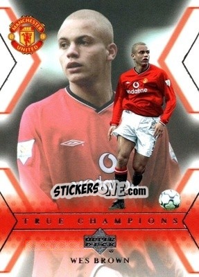 Sticker Wes Brown - Manchester United 2001-2002 Trading Cards - Upper Deck