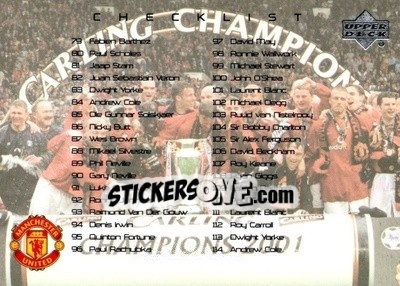 Cromo Checklist - Manchester United 2001-2002 Trading Cards - Upper Deck