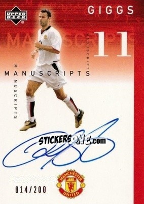 Sticker Ryan Giggs - Manchester United 2001-2002 Trading Cards n. RG - Upper Deck