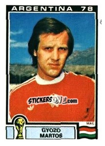Sticker Gyozo Martos - FIFA World Cup Argentina 1978 - Panini