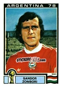 Sticker Sandor Zombori - FIFA World Cup Argentina 1978 - Panini