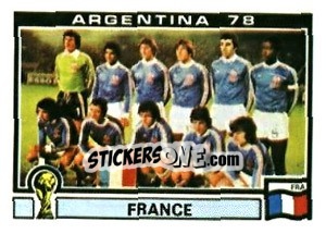 Sticker France team - FIFA World Cup Argentina 1978 - Panini