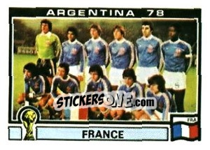 Sticker France team - FIFA World Cup Argentina 1978 n. 80 - Panini