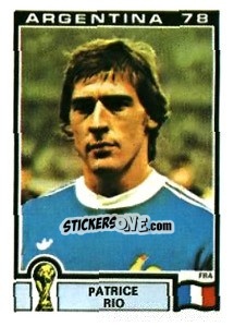 Sticker Patrice Rio - FIFA World Cup Argentina 1978 - Panini
