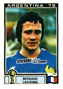 Sticker Bernard Lacombe - FIFA World Cup Argentina 1978 - Panini