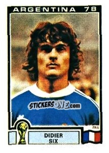Sticker Didier Six - FIFA World Cup Argentina 1978 - Panini