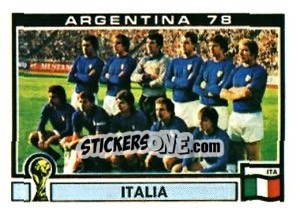 Sticker Italia Team - FIFA World Cup Argentina 1978 - Panini