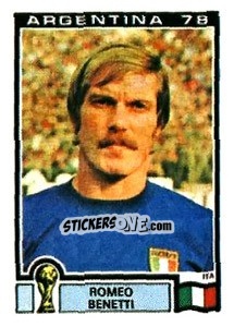 Cromo Romeo Benetti - FIFA World Cup Argentina 1978 n. 106 - Panini