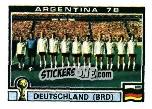 Sticker West Germany Team - FIFA World Cup Argentina 1978 - Panini