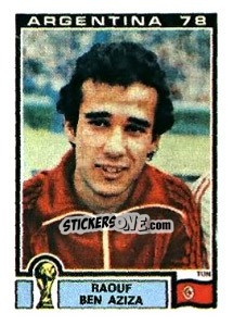 Cromo Raouf Ben Aziza - FIFA World Cup Argentina 1978 - Panini