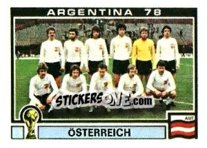 Sticker Austria Team - FIFA World Cup Argentina 1978 - Panini