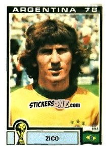 Sticker Zico - FIFA World Cup Argentina 1978 n. 254 - Panini