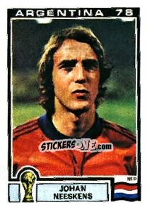 Sticker Johan Neeskens - FIFA World Cup Argentina 1978 - Panini