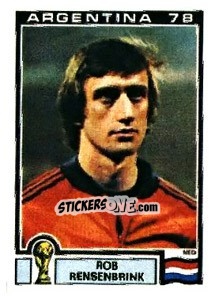 Sticker Rob Rensenbrink - FIFA World Cup Argentina 1978 n. 274 - Panini