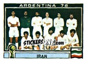 Cromo Iran Team - FIFA World Cup Argentina 1978 - Panini
