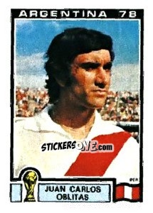 Cromo Juan Carlos Oblitas - FIFA World Cup Argentina 1978 - Panini