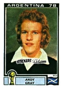 Sticker Andy Gray - FIFA World Cup Argentina 1978 n. 327 - Panini