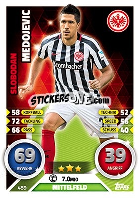 Sticker Slobodan Medojevic - German Fussball Bundesliga 2016-2017. Match Attax Extra - Topps