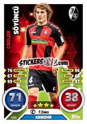 Sticker Çağlar Söyüncü - German Fussball Bundesliga 2016-2017. Match Attax Extra - Topps