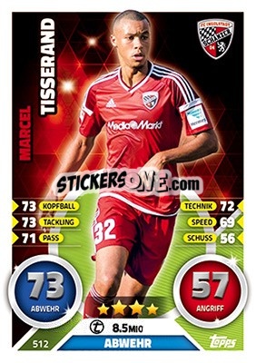 Sticker Marcel Tisserand - German Fussball Bundesliga 2016-2017. Match Attax Extra - Topps