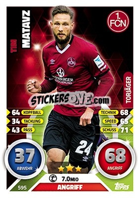 Sticker Tim Matavz - German Fussball Bundesliga 2016-2017. Match Attax Extra - Topps