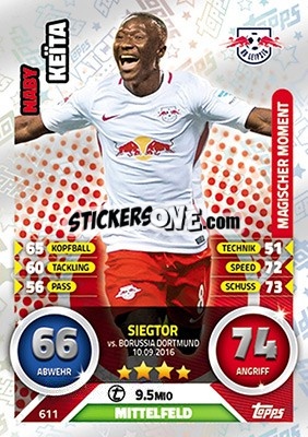 Sticker Naby Keïta - German Fussball Bundesliga 2016-2017. Match Attax Extra - Topps