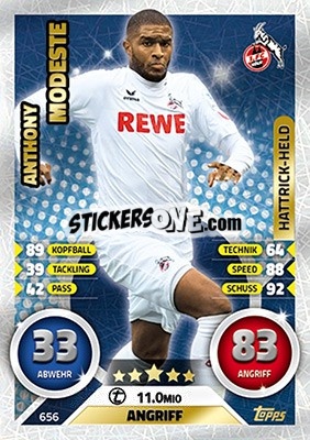 Sticker Anthony Modeste - German Fussball Bundesliga 2016-2017. Match Attax Extra n. 656 - Topps