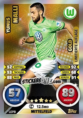 Cromo Yunus Malli - German Fussball Bundesliga 2016-2017. Match Attax Extra - Topps