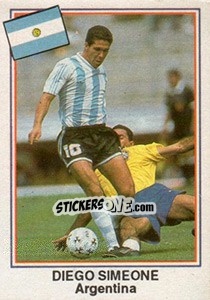 Sticker Diego Simeone (Argentina) - Mundial De Futbol USA 94 - Navarrete