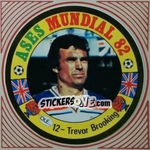 Sticker Trevor Brooking - Ases Mundiales. España 82 n. 12 - Reyauca