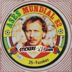 Cromo Fazekas - Ases Mundiales. España 82 - Reyauca