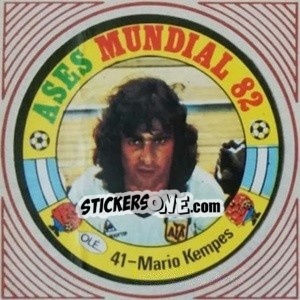 Sticker Mario Kempes - Ases Mundiales. España 82 - Reyauca