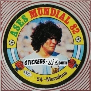 Figurina Maradona - Ases Mundiales. España 82 - Reyauca