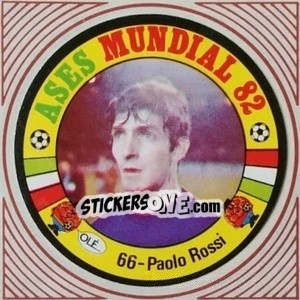 Sticker Paolo Rossi - Ases Mundiales. España 82 n. 66 - Reyauca