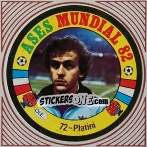 Sticker Platini - Ases Mundiales. España 82 - Reyauca