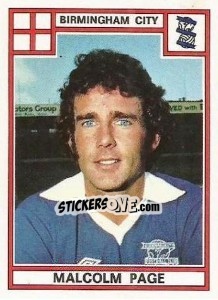 Sticker Malcolm Page - UK Football 1977-1978 - Panini