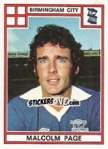 Sticker Malcolm Page - UK Football 1977-1978 n. 47 - Panini