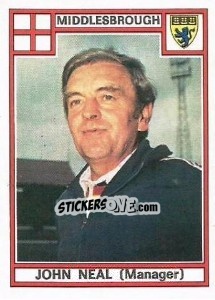 Cromo John Neal - UK Football 1977-1978 - Panini