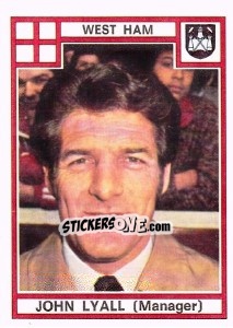 Sticker John Lyall - UK Football 1977-1978 n. 347 - Panini