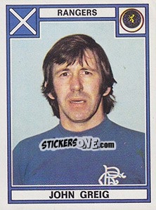 Cromo John Greig - UK Football 1977-1978 - Panini