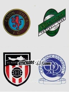 Sticker Badge (Hibernian), Badge (Aston Villa), Badge (Queens Park Rangers), Badge (Sunderland) - UK Football 1990-1991 n. B - Panini