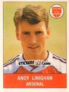 Sticker Andy Linighan - UK Football 1990-1991 - Panini