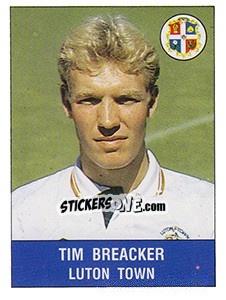 Figurina Tim Breacker - UK Football 1990-1991 - Panini