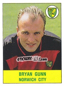 Sticker Bryan Gunn - UK Football 1990-1991 n. 216 - Panini