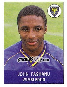 Cromo John Fashanu - UK Football 1990-1991 - Panini