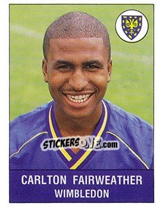 Figurina Carlton Fairweather - UK Football 1990-1991 - Panini