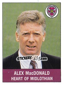 Sticker Alex MacDonald - UK Football 1990-1991 - Panini