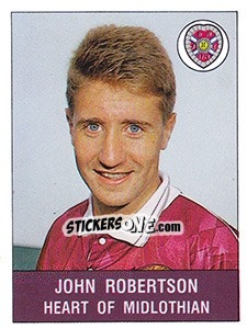 Cromo John Robertson - UK Football 1990-1991 - Panini